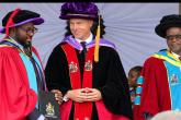 Dr. Billy Ipara (award of PhD Degree), Chancellor  Prof. Patrick V. Verkooijen and Vice Chancellor Prof. Ayub Gitau
