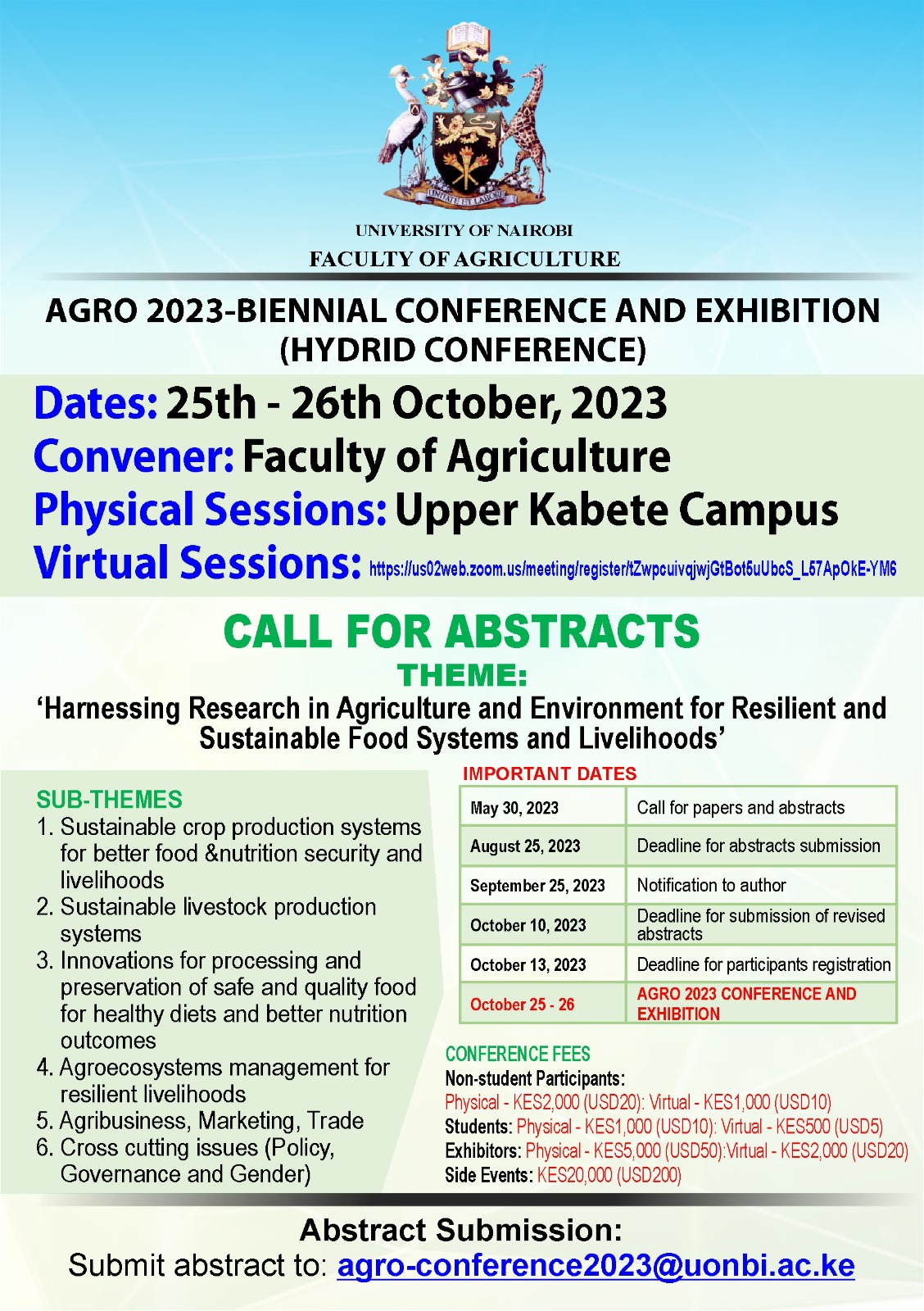 AGRO 2023 CALL FOR ABSTRACTS