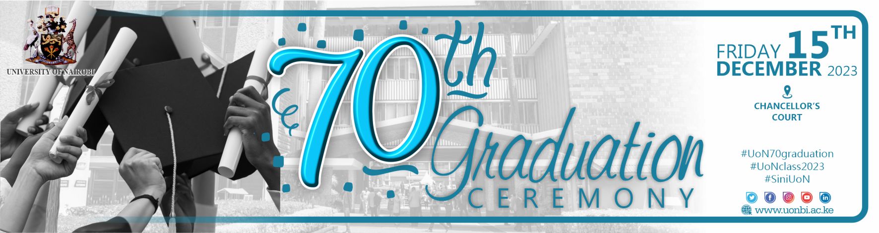 70th Graduation Ceremony on 15th December 2023 at Chancellor's Court