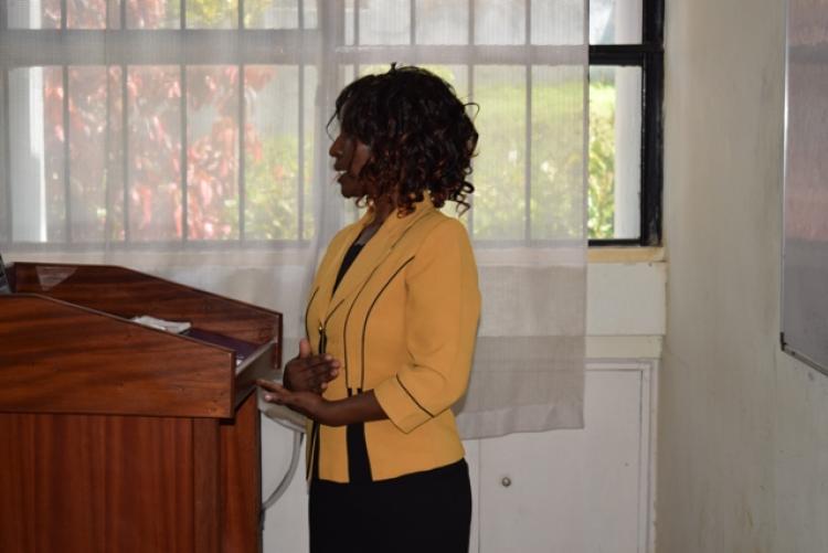 Edith Warigia Wairimu Doing a Presentation on  Analysis Of Dairy Innovations And Their Contribution To Dairy Farmers’ Welfare In Selected Counties Of Kenya 