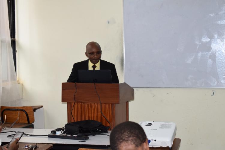 Stephen Waitugi Presenting his thesis