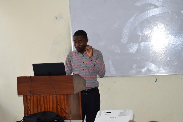 Mathews Koyeamai Presenting  his research work