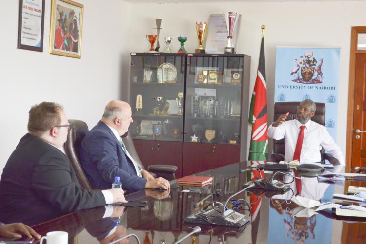 President Kühne Logistics University, Prof. Strothotte visits the University of Nairobi VC  Prof. Stephen Kiama (3)
