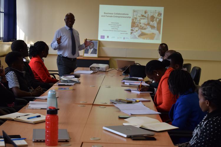 Prof. Jonathan Nzuma welcoming the students to the guest lecture (1)