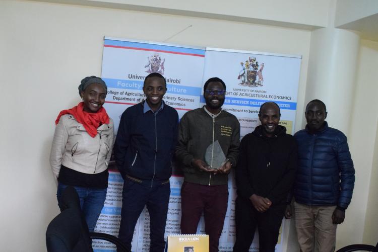 From RHS Winnie Kimani, Francis Tuchora, Sulman Owili, Joseph Gicho & Stephen Sergon (CMAAE Students)
