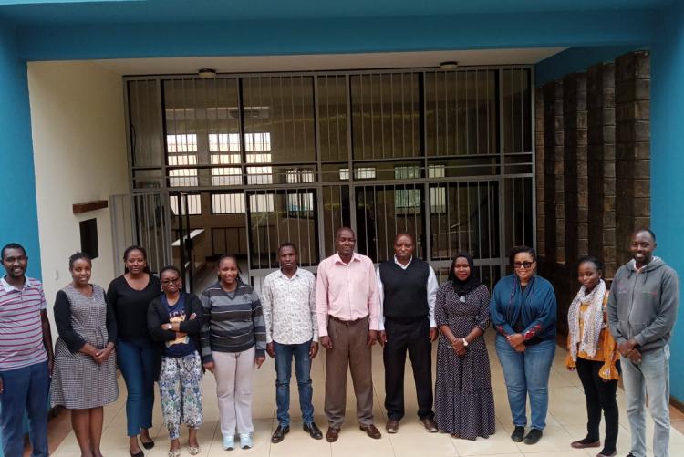 A visit to the Department of Agricultural Economics by Dr. Paul Demo (5th from the right) - Director of the International Potato Center (CIP), Sub-Saharan Africa region on 20th September 2023. The acting Chairman of the Department Prof. David Jakinda Otieno (6th from the right) and postgraduate students in attendance.